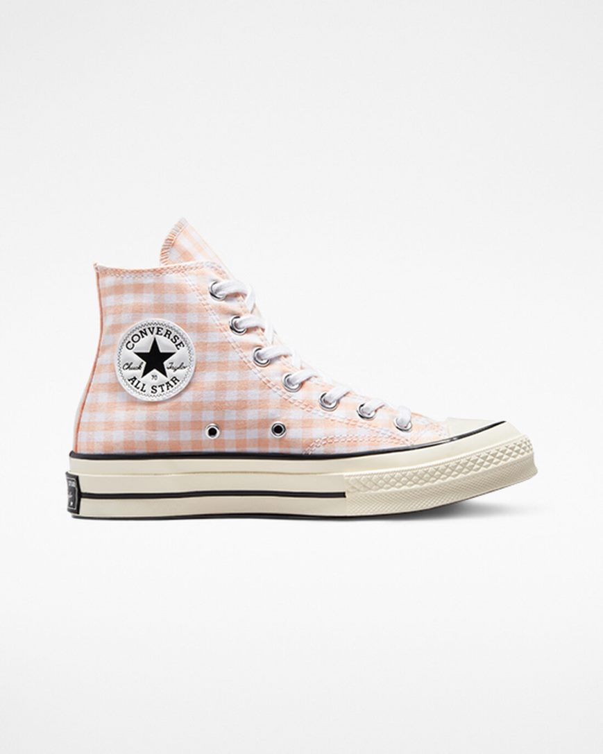 Tenisi Inalti Dama Converse Chuck 70 Gingham Corai Albi | RO RZFPW602